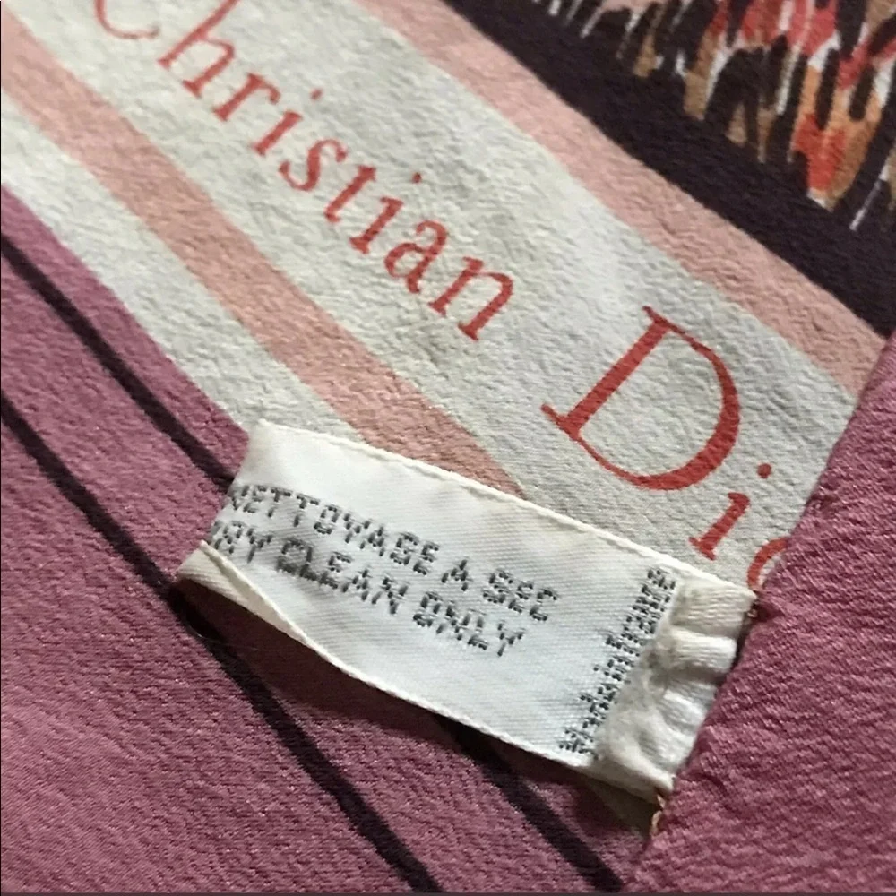 🎆very RARE Vintage CHRISTIAN DIOR silk scarf made in France